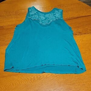 Eyeshadow Teal Floral Women's Tank Top
